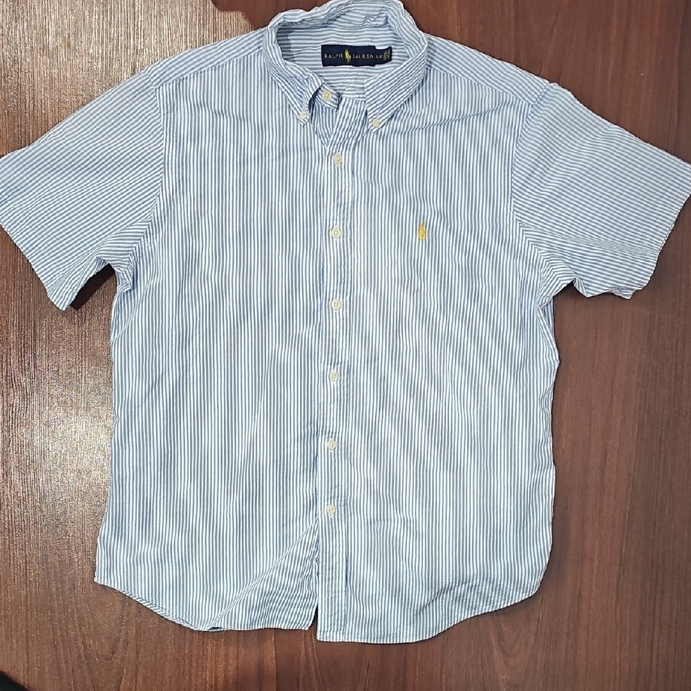 Ralph Lauren White and Blue Striped Shirt